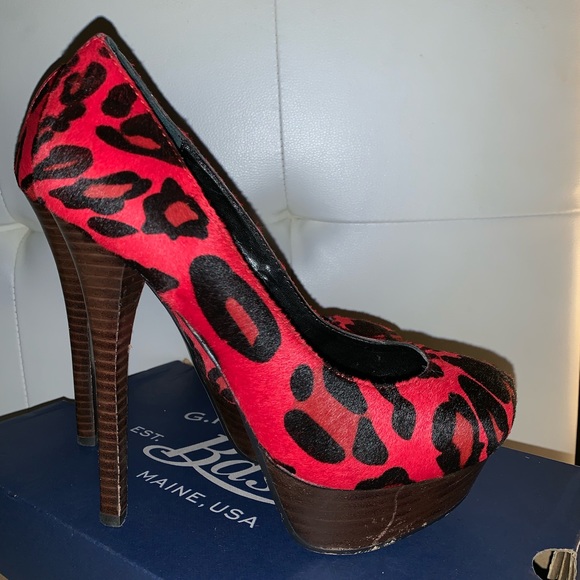 Bebe Red leopard Pony Hair Stilettos - Picture 2 of 4